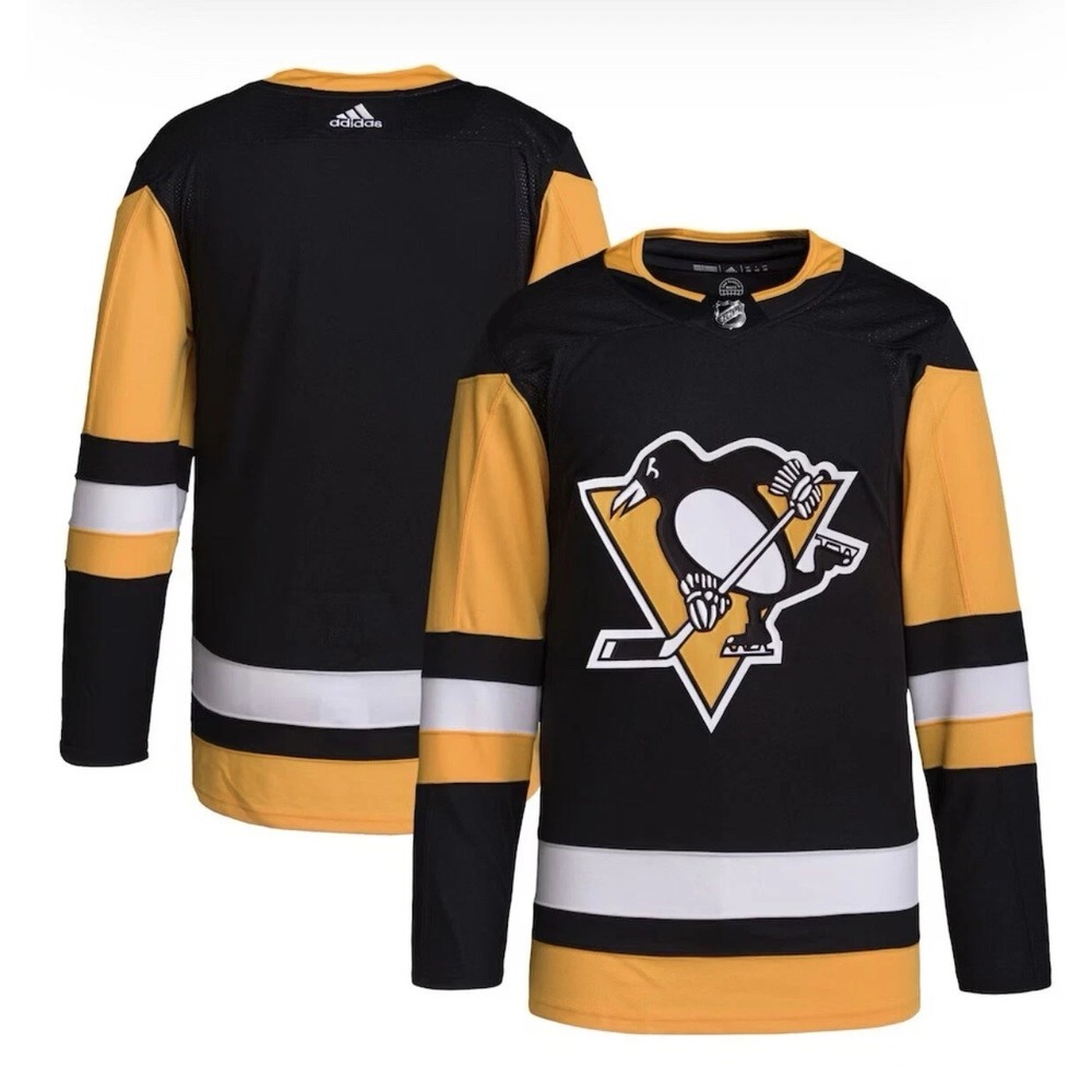 Pittsburgh Penguins Adidas Prime Green Black Home‎ NHL Hockey Jersey Blank Sz 54